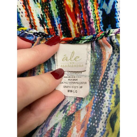 Ale by Alessandra Beach Blanket‎ Cold Shoulder Mini Coverup Size M/L Multicolor - Picture 2 of 10